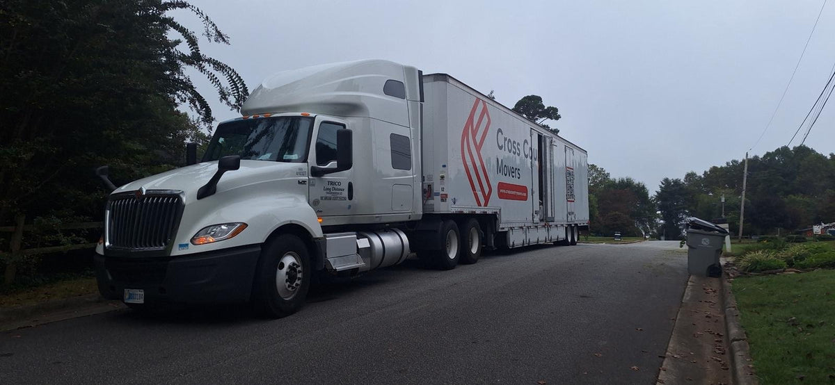 Cross Country Movers semi truck on the road