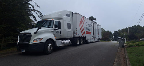 Cross Country Movers semi truck on the road
