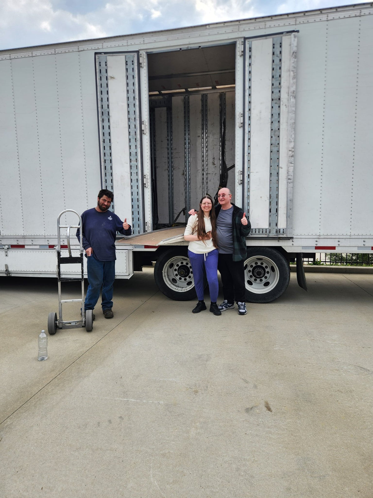 Cross Country Movers crew at the trailer